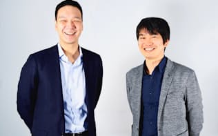 サムライインキュベートの榊原健太郎社長(右)と共同経営パートナーの長野英章氏