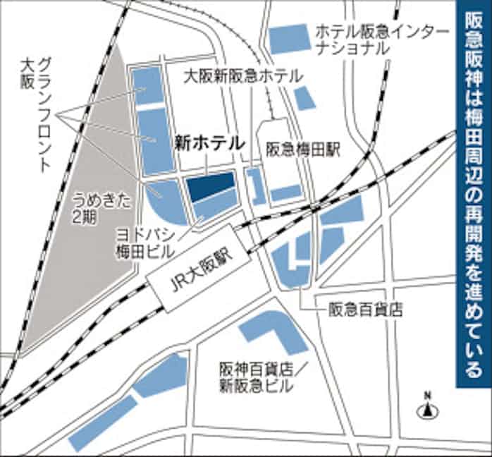 阪急阪神 梅田に1000室ホテル ミナミと訪日客争奪戦 日本経済新聞