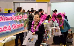 沖縄県を訪れる外国人観光客が増えている