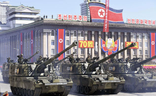 建国70年の軍事パレードでICBMは登場しなかったが=共同 建国70年の軍事パレードでICBMは登場しなかったが=共同