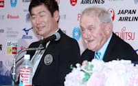 渡辺氏は国際体操連盟会長を務める（2016年10月の会長内定会見、東京都港区）