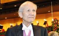 ノーベル賞授賞式に出席した下村脩さん（2008年12月、ストックホルム）=共同