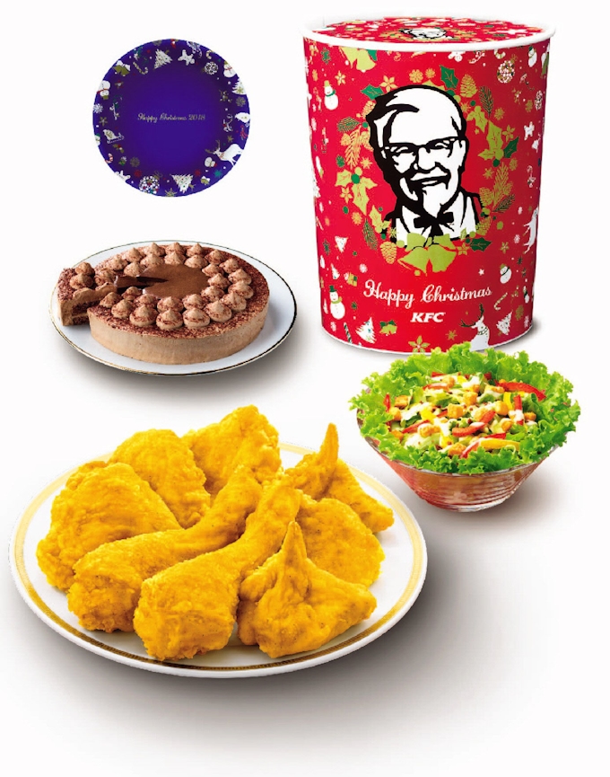 Kfcのクリスマス向けセット 青い陶器の絵皿付き 日本経済新聞