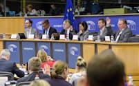 欧州議会の国際貿易委員会は5日、賛成多数で日欧EPA案を可決した（ブリュッセルの欧州議会）=欧州議会提供