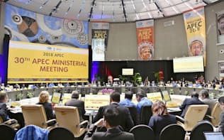 APEC閣僚会議で米中は非難の応酬を繰り広げた（15日、ポートモレスビー）=共同