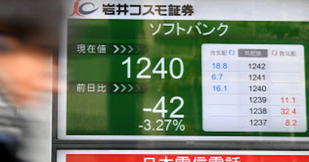 ソフトバンク株 荒い値動き 通信障害で解約増 日本経済新聞
