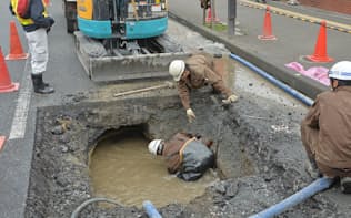 老朽水道管の漏水事故（大阪市）