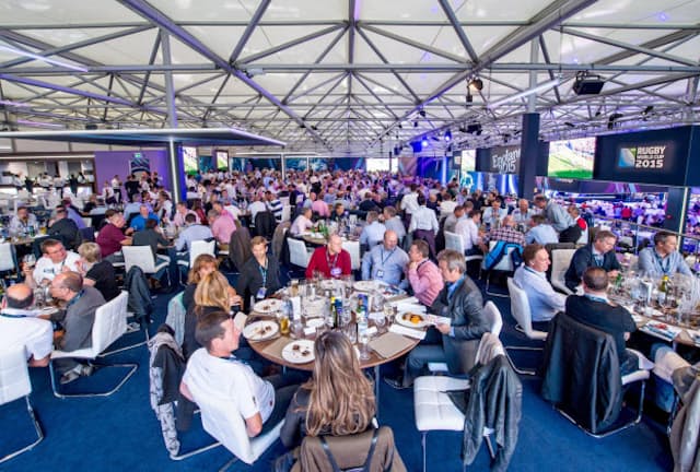 2015年のラグビーW杯イングランド大会で設置された特設会場のレストラン（STHグループ提供）