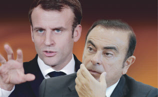 マクロン大統領とゴーン元会長(コラージュ、マクロン大統領の写真はロイター) マクロン大統領とゴーン元会長(コラージュ、マクロン大統領の写真はロイター)