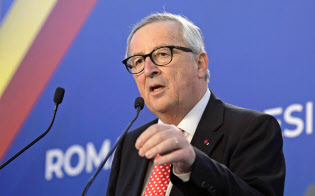 EUでは英離脱の延期を容認する声が広がる(ユンケル欧州委員長)=ロイター EUでは英離脱の延期を容認する声が広がる(ユンケル欧州委員長)=ロイター