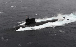 海上自衛隊の潜水艦そうりゅう=海上自衛隊提供・ロイター 海上自衛隊の潜水艦そうりゅう=海上自衛隊提供・ロイター