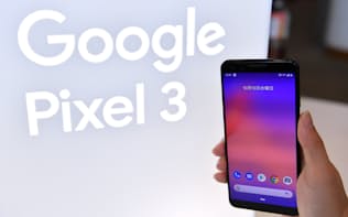 米グーグルのスマホ「ピクセル3」（2018年10月、東京都渋谷区）