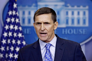 サウジアラビアへの原発輸出を主導したとされる元大統領補佐官のフリン被告=AP サウジアラビアへの原発輸出を主導したとされる元大統領補佐官のフリン被告=AP