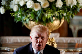 29日、記者会見するトランプ氏(米フロリダ州)=ロイター 29日、記者会見するトランプ氏(米フロリダ州)=ロイター