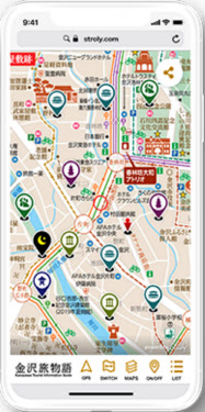 金沢市の観光地図 スマホ使い閲覧 Jtbなど 日本経済新聞