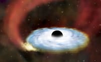 ブラックホールと周囲を取り巻くガスの想像図=NASA/CXC/SAO提供