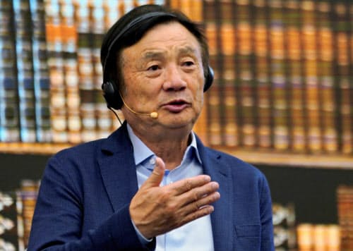 経営方針を明らかにするファーウェイの任正非CEO(6月17日)=ロイター