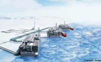 ロシア北極圏のLNGプロジェクト「アークティック2」は建設コストを抑えてコスト競争力を高める（写真はイメージ、ノバテク提供）