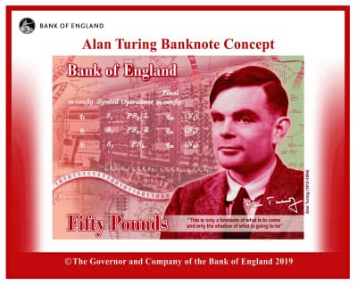 英中央銀行イングランド銀行が公表した新たな50ポンド紙幣のデザイン(共同)