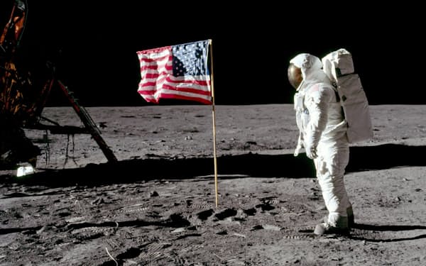1969年、アポロ11号の乗員として月面に降り立ったオルドリン氏=ロイター