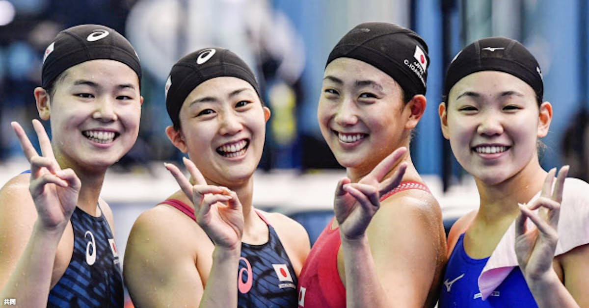 女子リレーで五輪出場枠を獲得 世界水泳 水球男子は11位 日本経済新聞