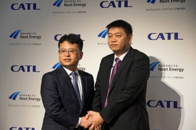 CATLはネクストエナジーと組み、日本の蓄電池市場に参入する（25日、都内）