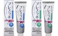 第一三共ヘルスケアが8月29日に発売する歯磨き粉「ブレスラボ　プラス美白」の「リッチミント」(左)と「リッチシトラス」