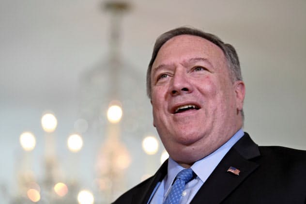 ポンペオ米国務長官は有志連合の結成に想定よりも時間がかかると示唆している=AP ポンペオ米国務長官は有志連合の結成に想定よりも時間がかかると示唆している=AP