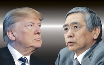 「通貨」を交渉の武器にするトランプ米大統領（左）に、日銀の黒田総裁は気の抜けない夏が続く