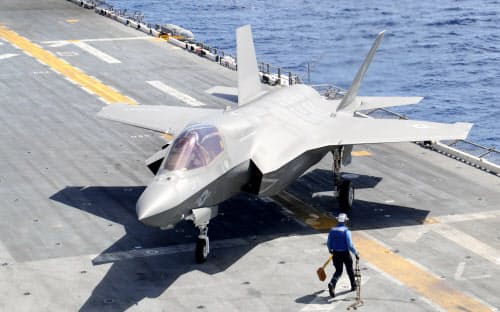米の強襲揚陸艦ワスプに配備されたステルス戦闘機F35B