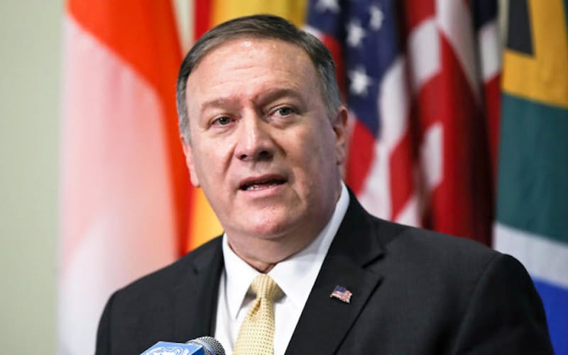 米ポンペオ国務長官=20日、ニューヨークの国連本部(ゲッティ=共同) 米ポンペオ国務長官=20日、ニューヨークの国連本部(ゲッティ=共同)