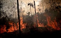 アマゾン熱帯雨林で広がる火災（23日、ブラジル北西部）=ロイター