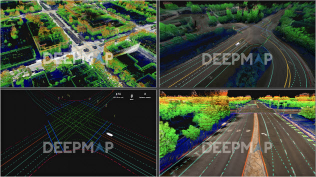 自動運転車の普及を見込み高精度な地図の開発が進んでいる(DeepMap提供) 自動運転車の普及を見込み高精度な地図の開発が進んでいる(DeepMap提供)