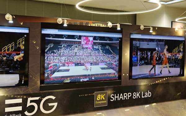 ソフトバンクはバスケットボール日本代表戦の8K映像をMECサーバーで処理し、5G回線で配信する実証実験を行った                               