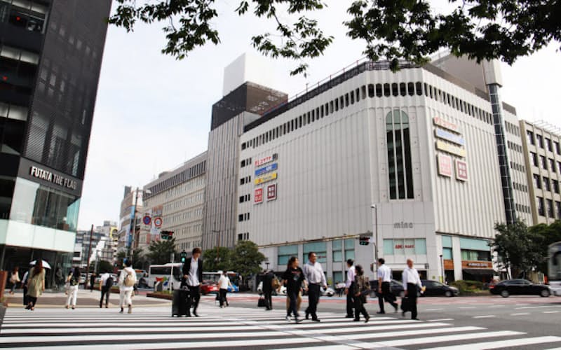 福岡県の商業地で上昇率がトップだった「ミーナ天神」と「ノース天神」(福岡市中央区) 福岡県の商業地で上昇率がトップだった「ミーナ天神」と「ノース天神」(福岡市中央区)
