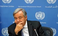 国連のグテレス事務総長（18日、ニューヨーク）=ロイター