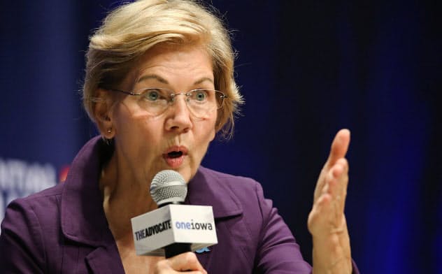 ウォーレン氏は民主党の大統領選候補でトップランナーになりつつある=AP ウォーレン氏は民主党の大統領選候補でトップランナーになりつつある=AP
