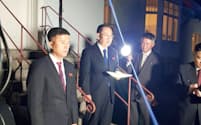 北朝鮮首席代表の金明吉（キム・ミョンギル）前駐ベトナム大使（中）=ロイター