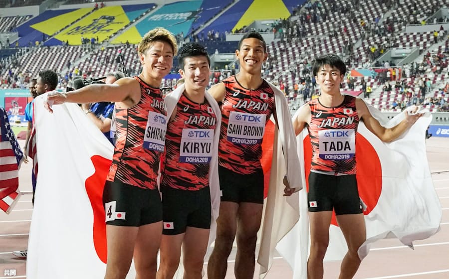 男子400リレー 日本はアジア新記録で3位 世界陸上 日本経済新聞