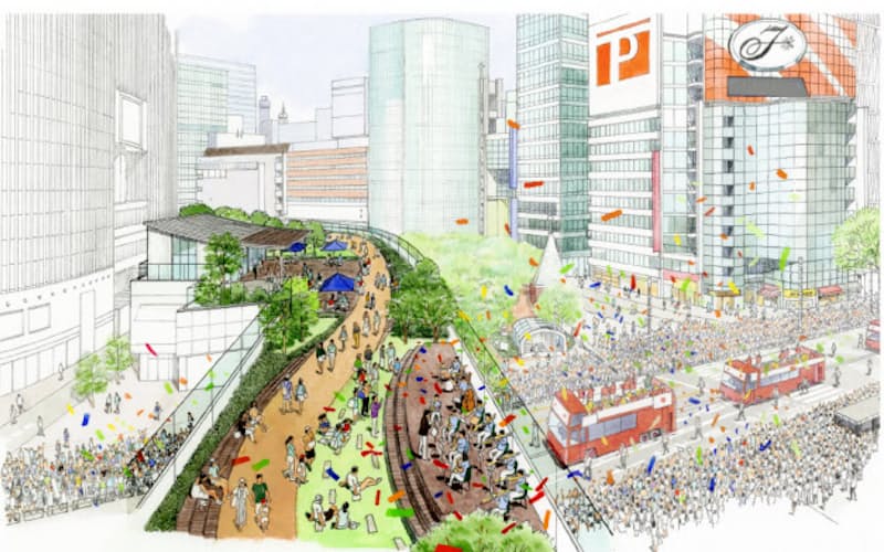 緑化と遊歩道のイメージ 緑化と遊歩道のイメージ