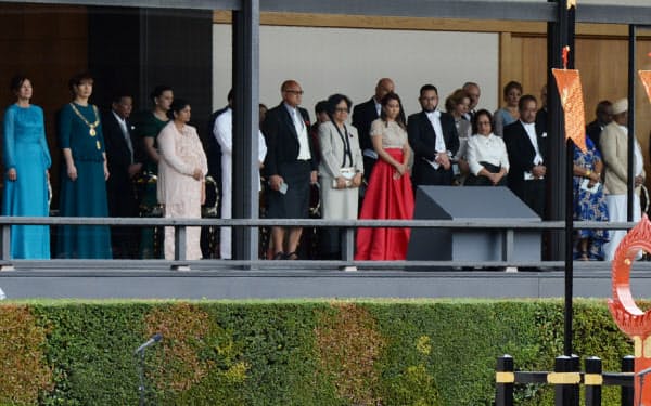 「即位礼正殿の儀」に参列した世界各国の要人(22日午後1時15分)