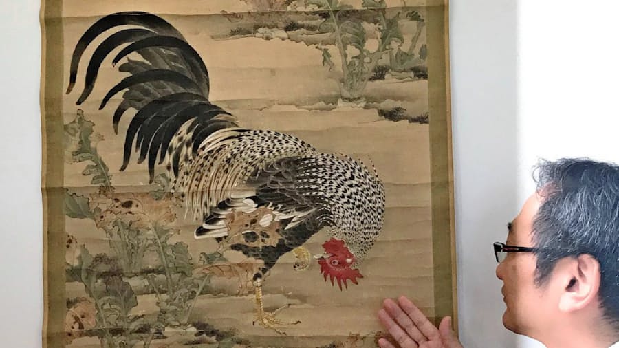 若冲初期作品か カブ畑に鶏2羽 京都の美術館発表 日本経済新聞