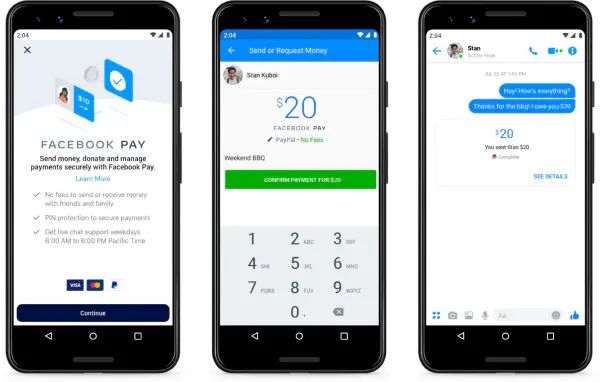 「フェイスブックペイ」によりメッセンジャーなどのアプリを通じた決済・送金サービスを使いやすくする