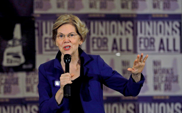 米民主党のウォーレン上院議員は超富裕層への課税を強化することで公共サービスを手厚くできると主張している=ロイター 米民主党のウォーレン上院議員は超富裕層への課税を強化することで公共サービスを手厚くできると主張している=ロイター