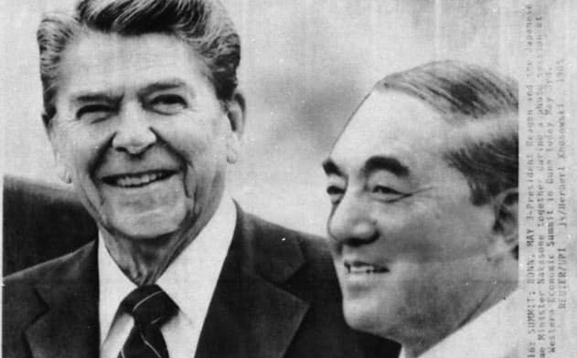 レーガン米大統領との「ロン=ヤス蜜月」でも知られた レーガン米大統領との「ロン=ヤス蜜月」でも知られた