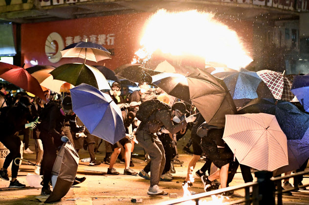 香港では大規模な抗議活動が続いている=共同 香港では大規模な抗議活動が続いている=共同