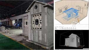 3Dプリンターで作られた建築物（太空灰提供）