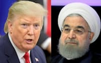 トランプ米大統領(左)とロウハニ・イラン大統領=ロイター