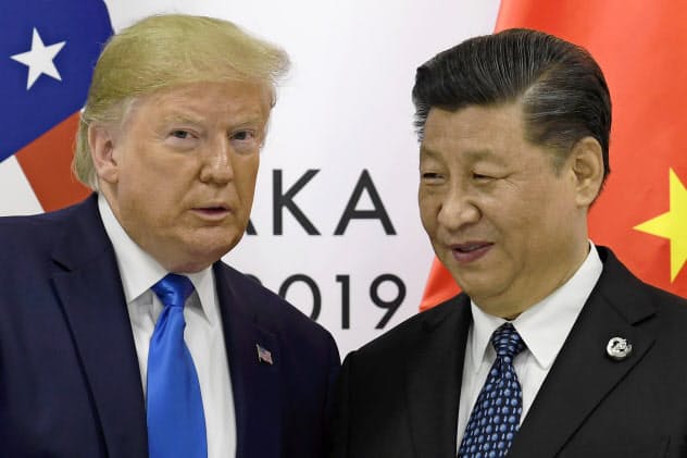 米中の対立は落としどころがみえない(2019年7月、大阪で会談したトランプ大統領(左)と習近平国家主席)=AP 米中の対立は落としどころがみえない(2019年7月、大阪で会談したトランプ大統領(左)と習近平国家主席)=AP