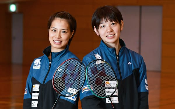 バドミントン女子ダブルス日本代表の福島（左）と広田の「フクヒロ」ペア